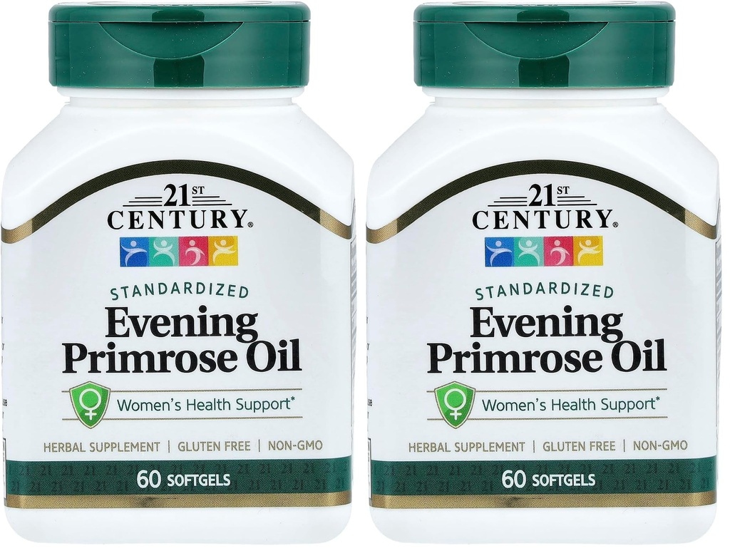 21th Century Evening Primrose Oil Softgels, 60 Cuenta (Pack of 2)