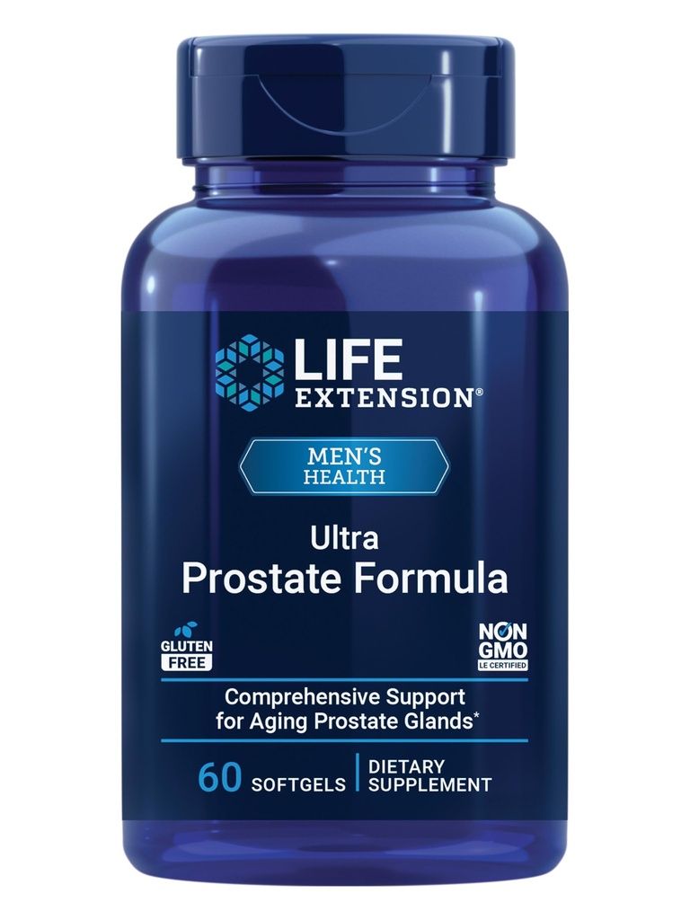 Life Extension Ultra Prostate Formula, Saw Palmetto for Men, pygeum, sting Nettle Root, lycopene, Prostate Health, Urination Flow, PSA, Non-GMO, Gluten-Free, 60 softgels