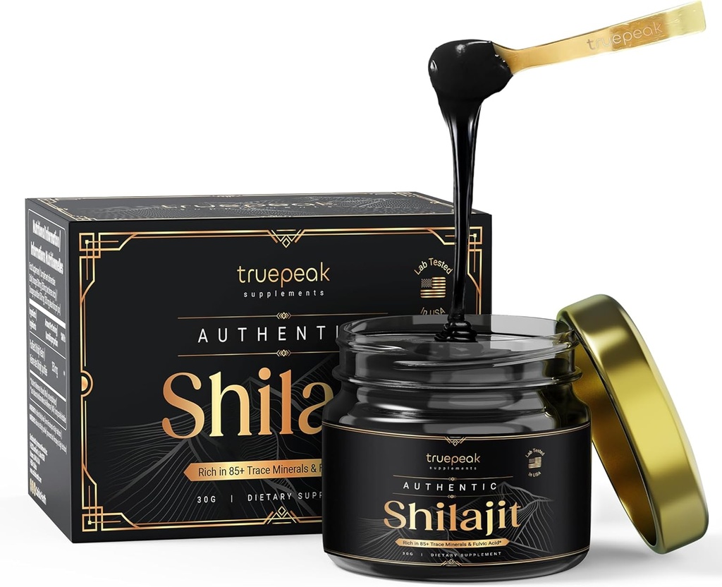 Himalayan Shilajit Resin - Gold Grade, US-Lab Verified ventajaTested, 500 mg Potencia máxima, 85 minerales de rastro con ácido fúlvico, energía &amp; apoyo inmunológico, 30g