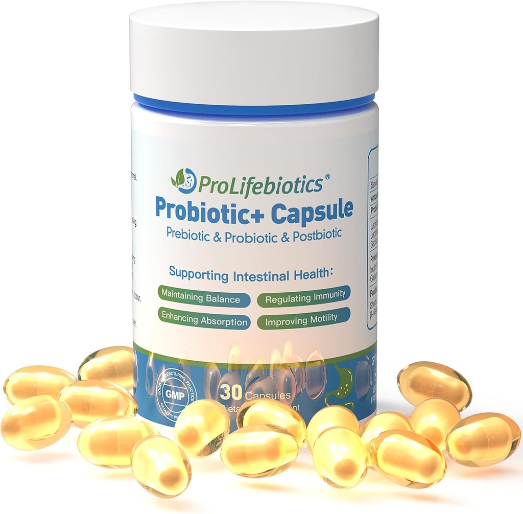 3-en-1 Probióticos para Salud Gut y Digestiva, Apoyo Inmune,Suplementos de apoyo al estreñimiento ocasional,Diarrea,Gas,Bloating,Delayed-Released Designed to Thrive, 30 cápsulas Vegan