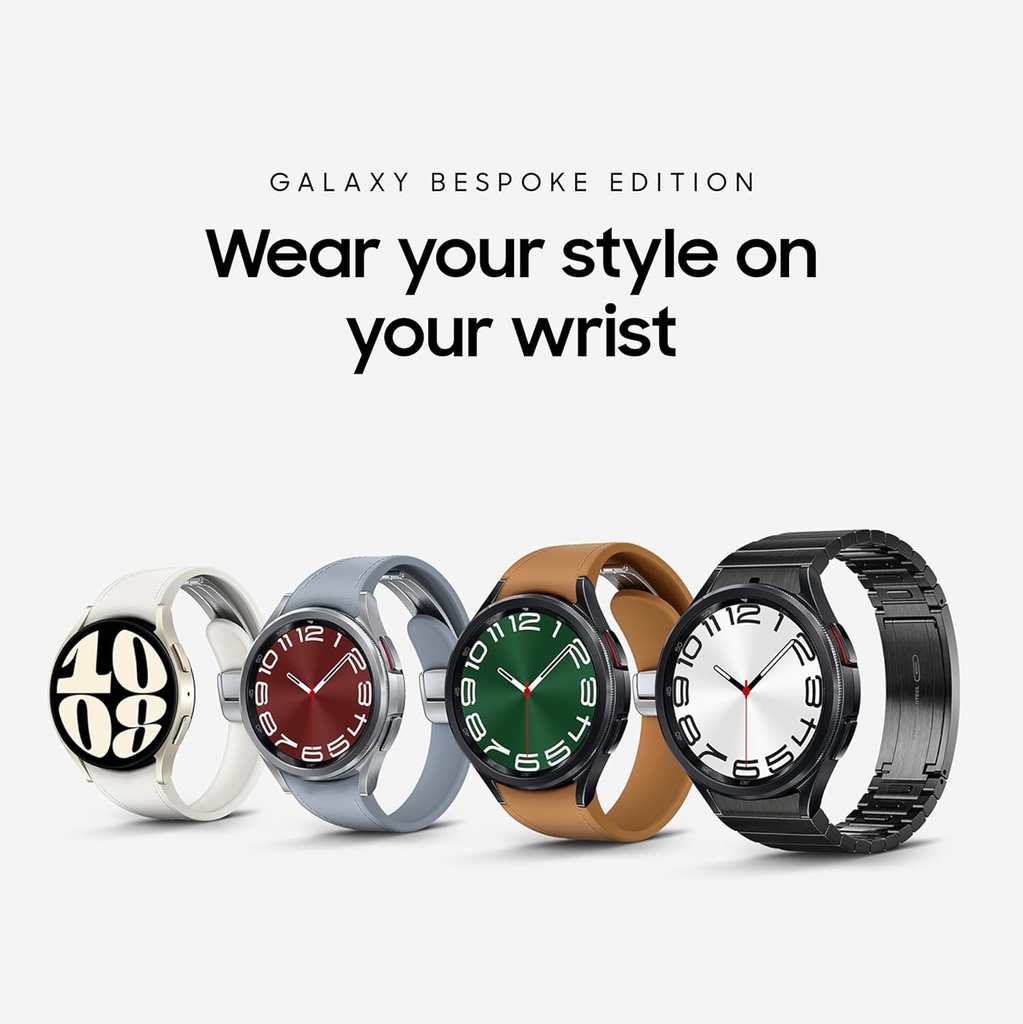 SAMSUNG Galaxy Watch 6 Bespoke Edition 47mm Exclusive Bluetooth Smartwatch, Health, Fitness, Sleep, HR Tracker, batería mejorada, zafiro cristal de cristal, versión estadounidense, Black D-Buckle Band, Hybrid Camel