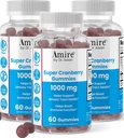 Amire por Dr. Awan Super Cranberry Gummies, ayuda a apoyar la salud de la tract urinaria, ayuda a crear funciones inmunitarias, cervecerías sin gelatina para hombres &amp; mujeres, 180ct, 90-Day Supply