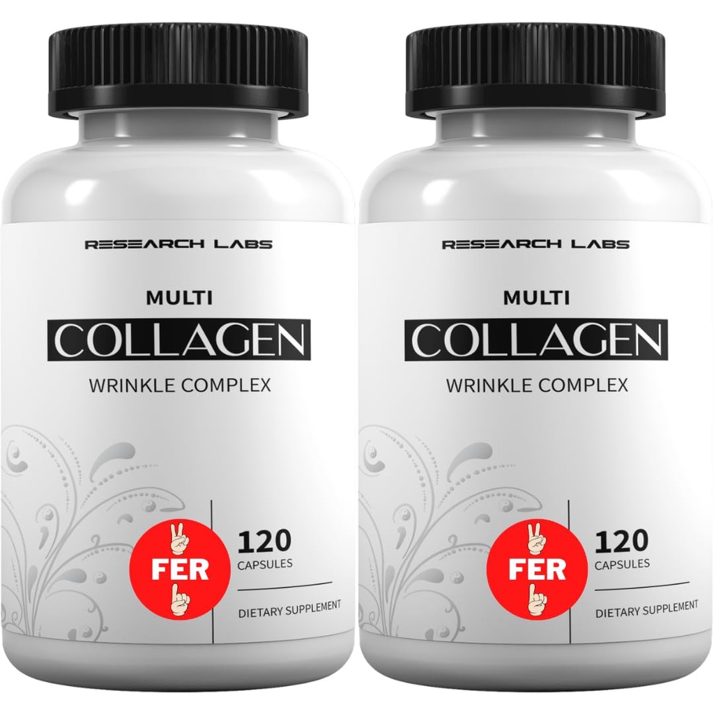 Research Labs 2 for 1 Promo 240 Collagen Pills - 6000 mg Per Day. Grass Fed Anti-Aging Support for Skin, Joints, Tendons, Bones, Hair and Nails. Paleo Friendly. Collagen Peptides Powder Supplement…