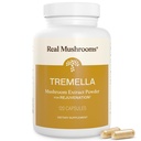 Real Mushroom Tremella Mushroom Extract 120 ct Blend for Daily Wellness Routine - Vegan, Non-GMO, Suplementos Orgánicos Humanos Apoyo Suplemento