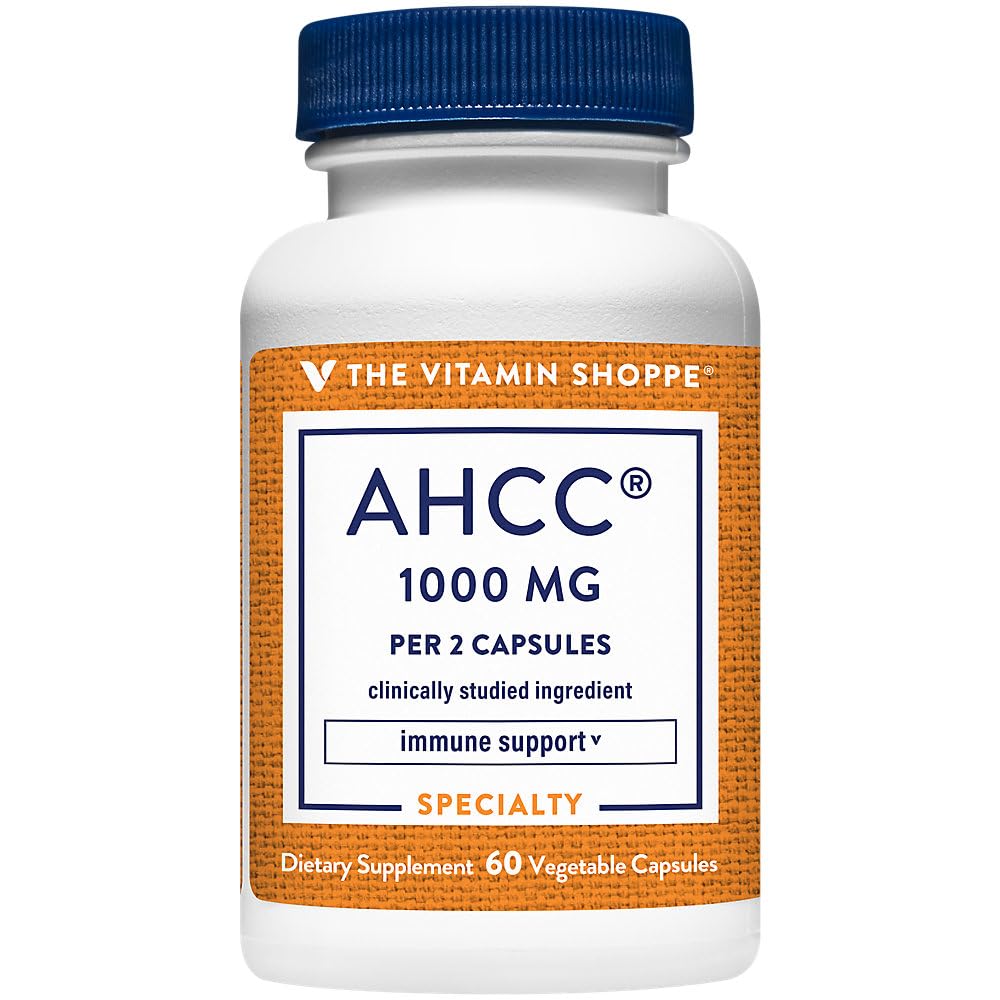 The Vitamin Shoppe AHCC 500mg - Immune System Booster & Cell Defense | Active Hexose Correlated Compound | 60 Veggie Caps | Mushroom Extract