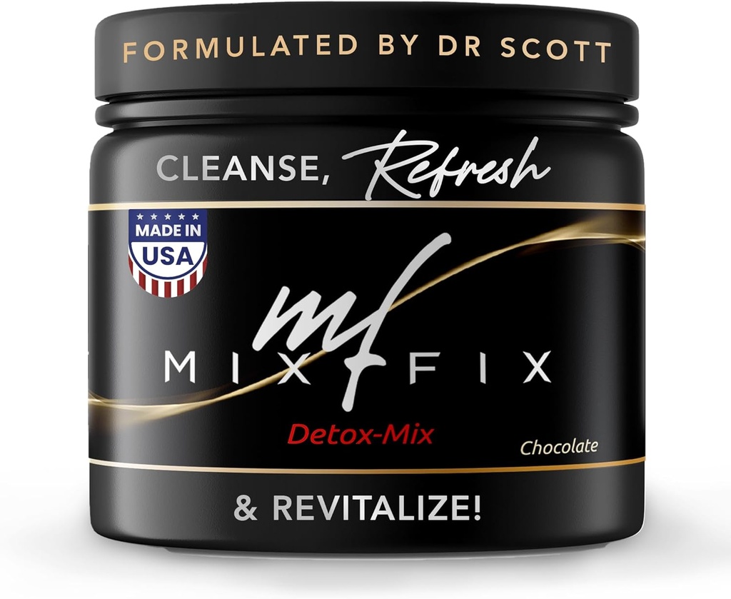Mix-Fix Full Spectrum Detox Powder - Natural Daily Cleanse for Digestive Health & Vitality - Plant Based Vegan Liver Cleanse Powder - Gently Supports Body Detoxification peru Chocolate (30 Servings)