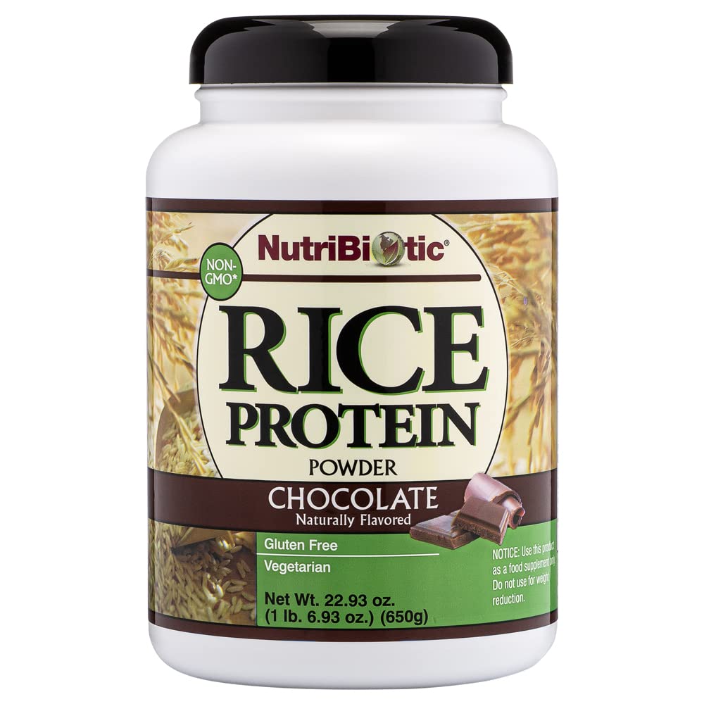 NutriBiotic Chocolate Rice Protein, 1 lb. 6.9 oz peru Low Carb, Vegetarian " Keto-Friendly Raw Protein Powder ← Grown " Procesado sin productos químicos, transgénicos o glúteo Silencio fácil de digerir " Nutrient-Rich