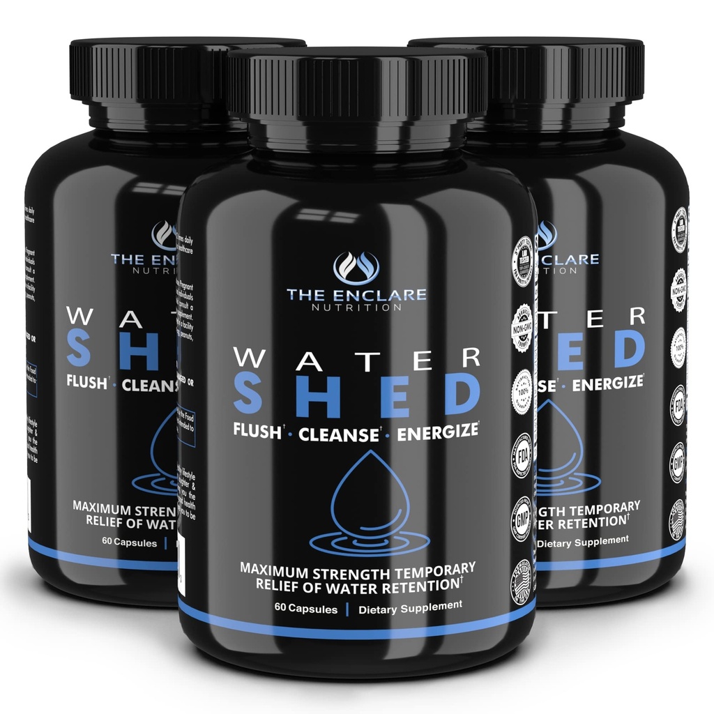 LA NUTRICIÓN ENCLARE Píldoras de agua Diuréticas para la retención de agua, Detox, Liver, Kidney, Weight, Swelling/Bloating Relief. Té verde, arándano, vinagre de manzana, dandelión, vitamina B6, cloruro (3)
