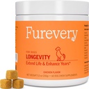 Longevity Dog Multivitamin 11-in-1 Daily Chews Chicken Flavored with Flaxseed, 60 Conde, Apoya Hip y Salud Conjunta, Sistema Immune, Skin and Coat, Heart Health, Energy and Vitality