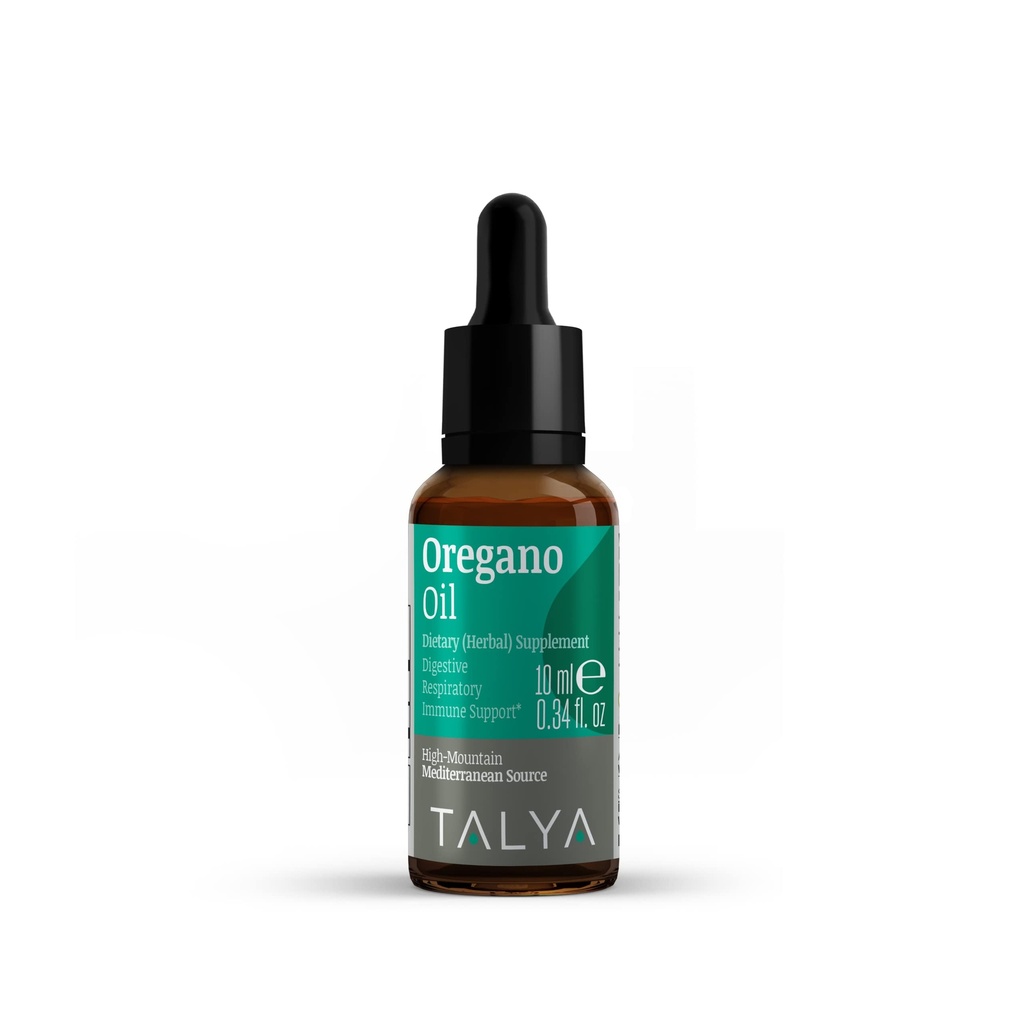 TALYA Oregano Oil 0.34 fl.oz Silencio Petróleo de Oregano Liquid Silencio Apoyo inmunitario, Alto Carvacrol, Salud Digestiva Silencio No-GMO Silencio Vegan Silencio Mediterráneo Oregano