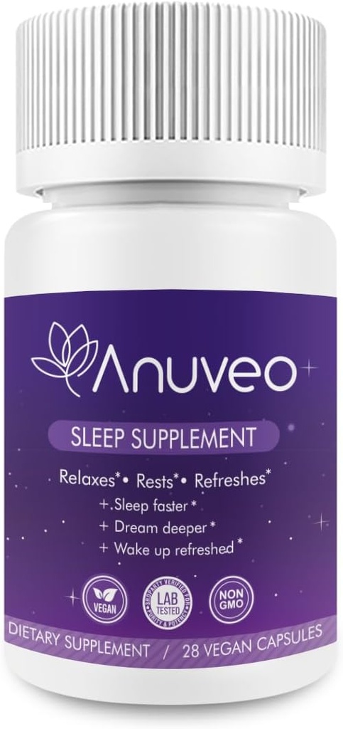 Ayuda natural al sueño Silencio No-Habit Formando Silencio Herbal Suplemento para dormir mejor con Valerian, Melatonina, Magnesio y Ashwagandha Silencioso píldoras para adultos (28 cápsulas Vegan)