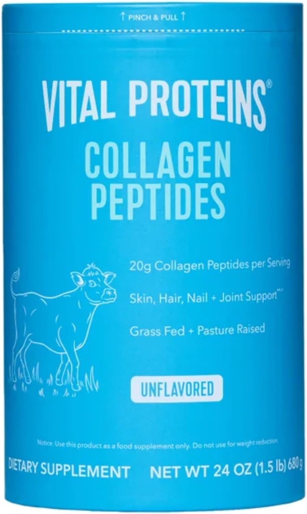 Proteínas vitales colágeno péptidos Suplemento dietético desarmado (Net Wt 24 Oz),