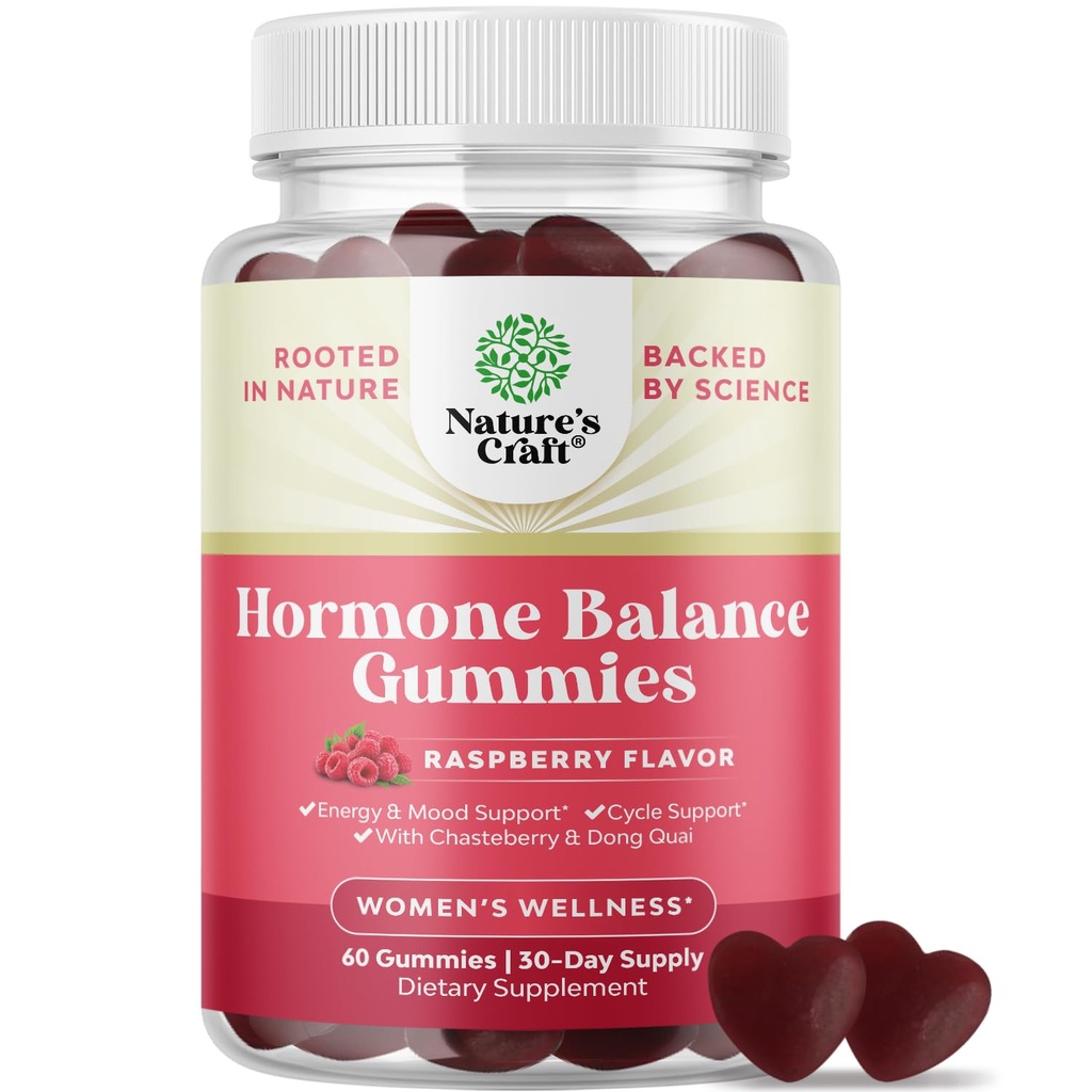 Equilibrio hormonal para mujeres Gummies de todas las edades - PMS Apoyo Suplemento para Mujeres para Regular Ciclo Menstrual &amp; Balance Hormonal Menopause " Mood Swings with Vitamin B6 " Dong Quai - 60 Chews