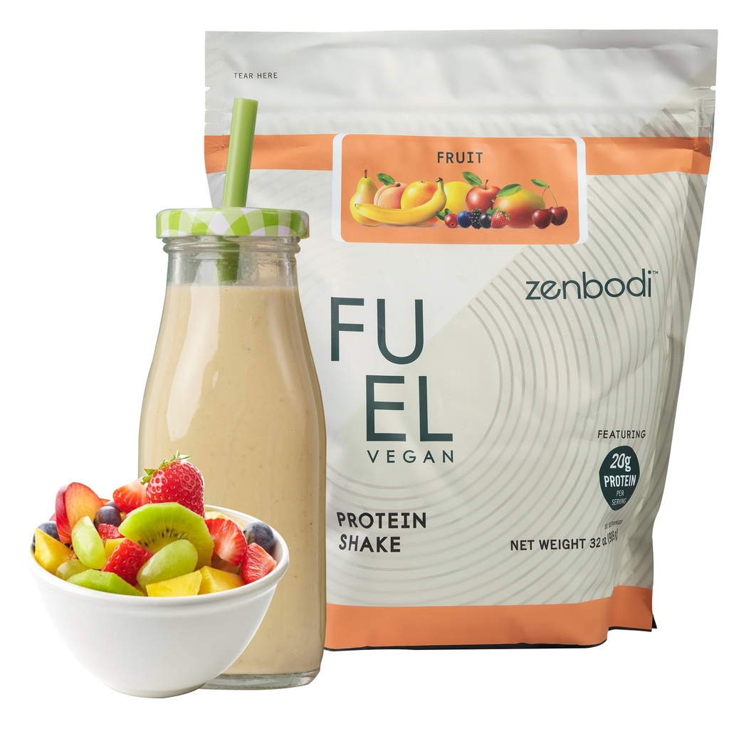 Fuel Vegan Protein Powder Fruit Flavor - 21g de Proteína Cada Serving, Delicious Plant-Based Blend for Muscle Growth, Crafted from Pea, with Vegan D3, Sin sabores artificiales, sin gluten