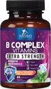 B Complejo de vitaminas cápsulas - con vitamina B12 B6 B100 C Biotin Folate & ácido fólico - Suplemento para el corazón, cerebro, &amp; soporte nervioso - Super Completo B-Complex para Immune & Energy Support - 60 cápsulas