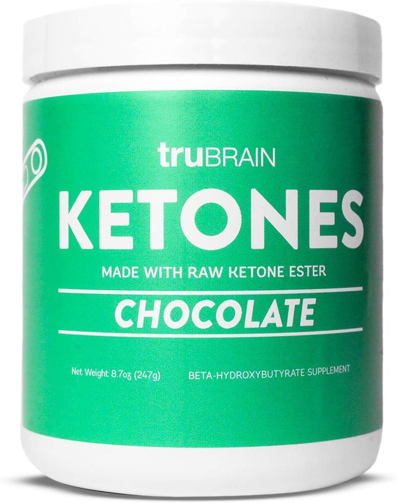 TruBrain Ketones - Ketone Ester + BHB Exogenous Ketones | Supports Energy, Focus and Ketosis | Supplement the Keto Diet | Brain Booster (Chocolate)