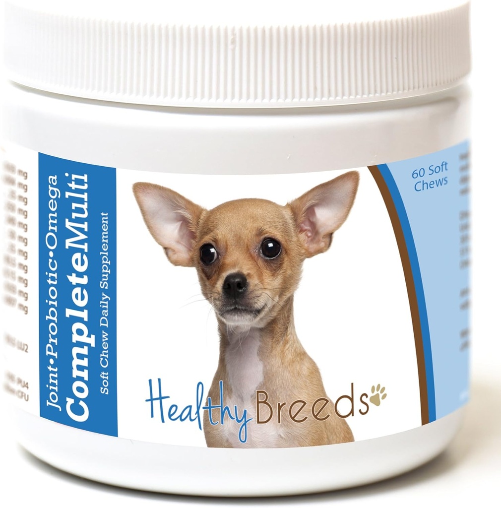 Saludos de las razas Chihuahua Todo en una mandíbula multivitamínica 60 cuenta