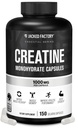 Cápsulas de Monohidrato de Creatina Jacked Factory Creatine - Píldoras de Creatina para el Crecimiento del Musculo, Aumento de la Fuerza, Mejora de la Energía y Mejor rendimiento atlético - 150 Cápsulas