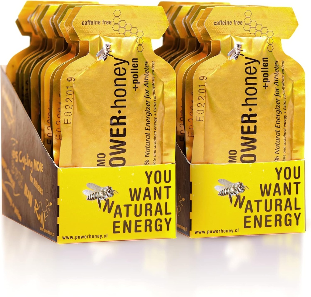 Power Honey Classic Energy Gel TENIDO 24 Unidades por Packs de 1.3 Oz TENIDO Caffeine Free