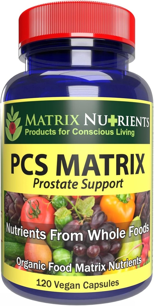Matriz PCS - Niveles bajos de PSA para la próstata saludable - 100% Natural Ingredientes: Saw Palmetto, Rabdosia, Scute, Plantago Focium, Chrysantaomum, Ganoderma, Lotus Seed - Vegan Capsules (120ct)