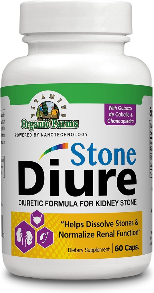 Diure Stone - 60 Caps - Fórmula Diurética - 100% Natural - Suplemento dietético