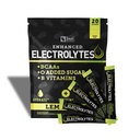 Enhanced Electrolyte Powder Stick Packs (Límon Lime tención 20 Packets) w / 0 Sugar +BCAAs +B-Vitamins Electrolyte Suplemento w Potassium Zinc &amp; Magnesium for Hydration - Keto Electrolytes
