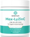 Max-LyZinC | L-Lysine 1100 mg + Zinc 6 mg + Vitamin C 100 mg - 3-in-1 Supplement for Maintaining Blood Sugar Already in The Healthy Range - One-Scoop-Per Day Powder