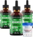 Salutem VitaTM Liquid Advanced Formula Detox - Kit Detox con Copa de Prueba: Suplemento dietético líquido para la limpieza total del cuerpo - Suplemento para la eliminación de toxina - 3 Pack - 2 Fl Oz (20 Servimientos)