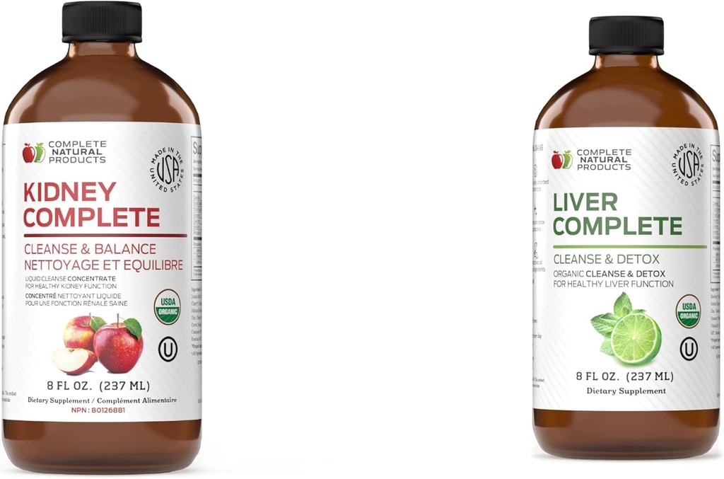 Productos naturales completos riñón (8oz) &amp; Hígado completo (8oz)