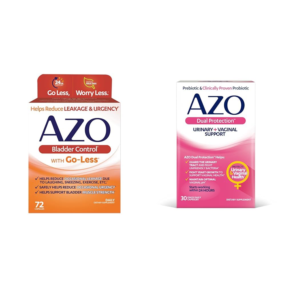 Control de vejiga AZO con suplemento diario de Go-Less ayuda a reducir la frecuencia ocasional " doble protección " TEN Urinary + apoyo vaginal* Anterior Prebiotic Plus Probiótico de Mujeres Probadas clínicamente