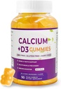 Calcio Magnesio Zinc Suplemento Gummies D3-90 Tablas Por Botella (Calcium 500mg - Magnesium 200mg - Zinc 10mg - Plus Vitamina - Por Serving of 2 Tablets) Vegan Berry Flavor