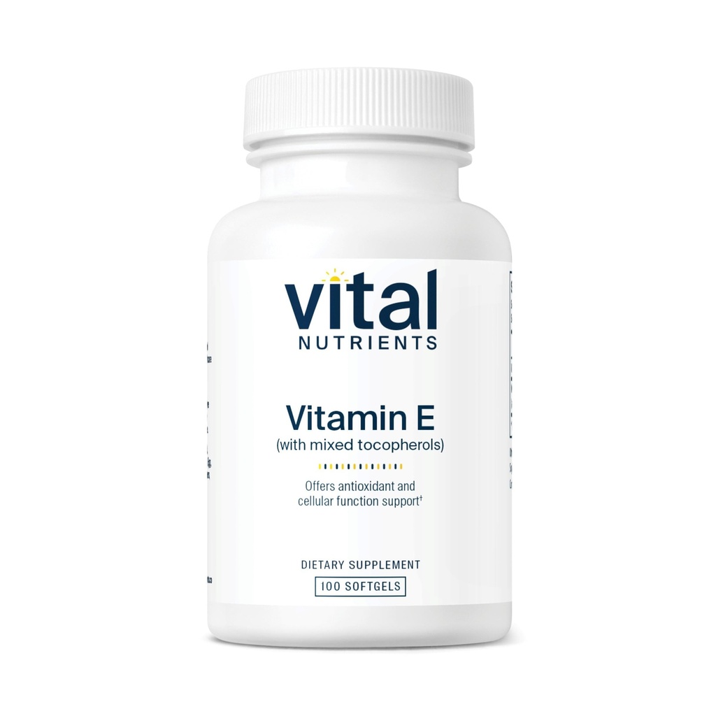 Vital Nutrients Vitamin E with Mixed Tocopherols - Potent Antioxidant Vitamin E Supplements to Support Cardiovascular Health* - Gluten and Dairy Free - Non-GMO - 100 Softgels