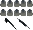 Smokey Hearing Aid Power Domes Close Domes Ear tips for ReSound Sure Fit Style RIC RITE and Open Fit BTE Hearing Amplifier with Cleaning tools Brush Cleaner and Carry Case (Smokey, Medium)