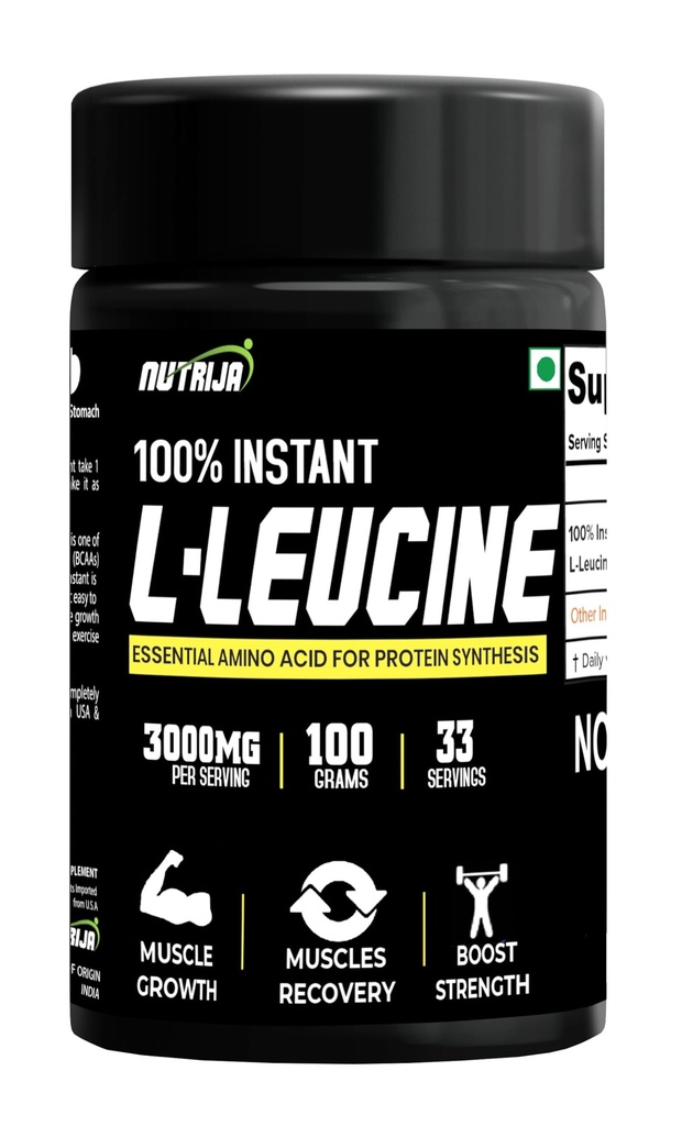 Instant L-Leucine Powder -100% Puro &amp; USP Grade ← Dissolves Más rápido, rápida absorción, mejor biodisponibilidad ¦ Crecimiento muscular &amp; recuperación