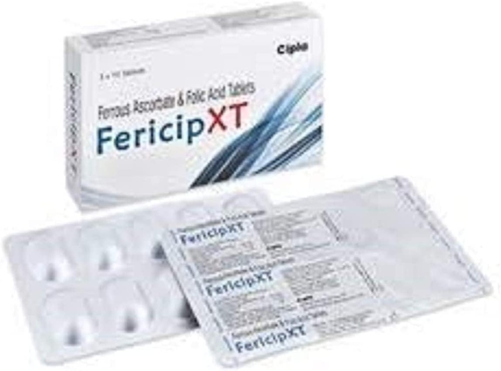 Genérico Pub Fericip- xt Ferrous Ascorbate and Folic Acid 30 Tablets
