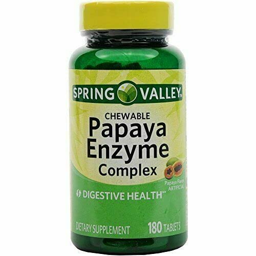 Spring Valley - Complejo Papaya Enzyme, 180 Tabletas Chewable