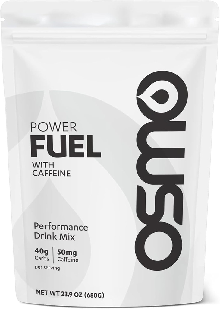 Osmo Power Fuel with Caffeine - Carbohydrate Powder Includes Cluster Dextrin, Sodium & Fructose, Rapid Absorption & Fueling, No Gastric Distress, All Natural Ingredients, Neutral Flavor - 16 Servings