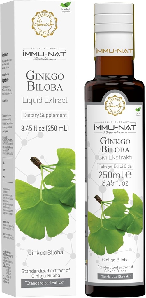 Ginkgo Biloba Premium Suplemento líquido - 8.5oz - Mejoras de la memoria " Función cognitiva - Fórmula herbal