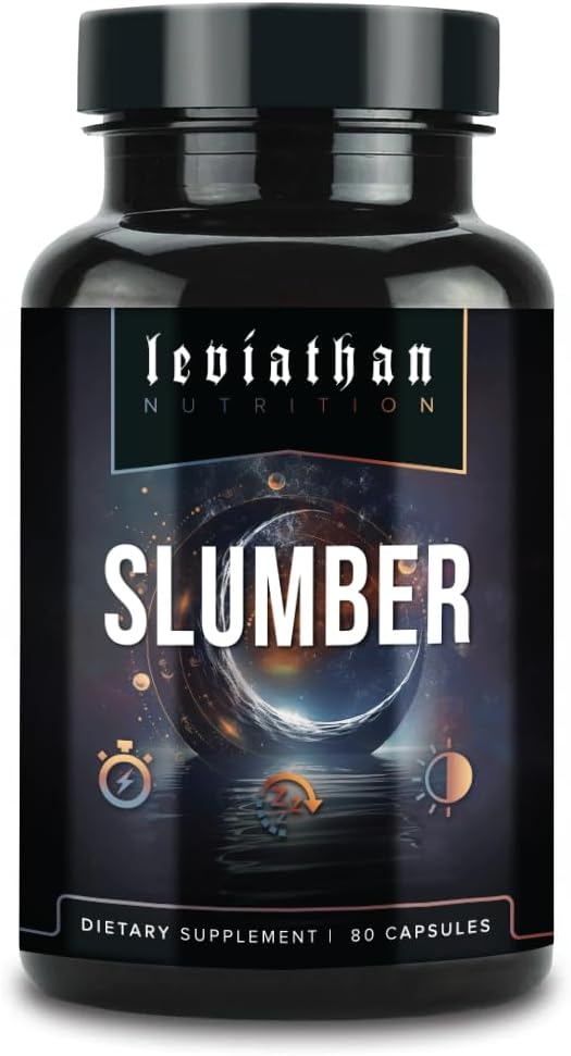 Leviathan Slumber ← Sleep Aid GABA Suplementos para el sueño profundo y tranquilo con Melatonina, Magnesium, L-Theanine, 5-HTP, Zinc, Magnolia, Valerian Root para dormir píldoras para adultos hombres y mujeres