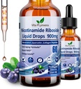 NAD Supplements for Women & Men, NAD Nicotinamide Riboside Resveratrol 900mg & Quercetin, Niacin, Collagen, Biotin, Liquid NAD Plus Supplement NR900 For Anti-Aging Skin Energy Longevity Focus Brain