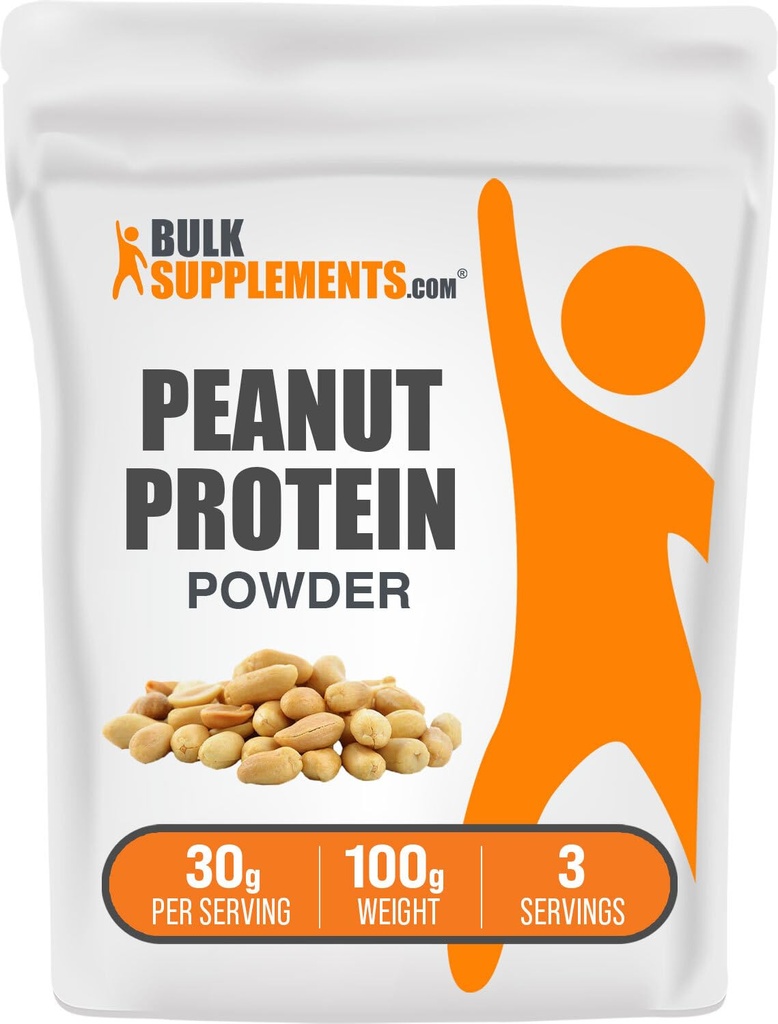 BulkSupplements.com Peanut Flour Protein Powder - Deffated Peanut Flour, Peanut Protein Powder - Peanut Protein Flour, Gluten Free, 30g por Serving, 100g (3.5 oz) (Pack of 1)