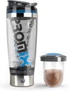 Promixx Pro Shaker Bottle (iX-R Edition) ← Recargable, Potente para Smooth Protein Shakes Silencio incluye Complemento Almacenamiento - BPA Gratis 20oz Cup (Silver Blue/Gray)