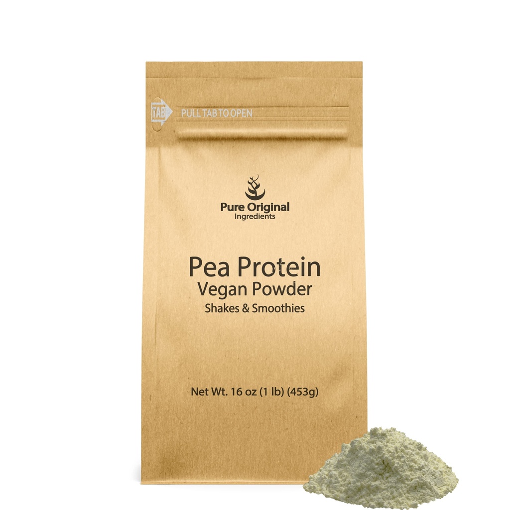 PURE ORIGINAL INGREDIENTES Pea Vegan Protein Powder (1 lb) Gluten Free, from Yellow Peas