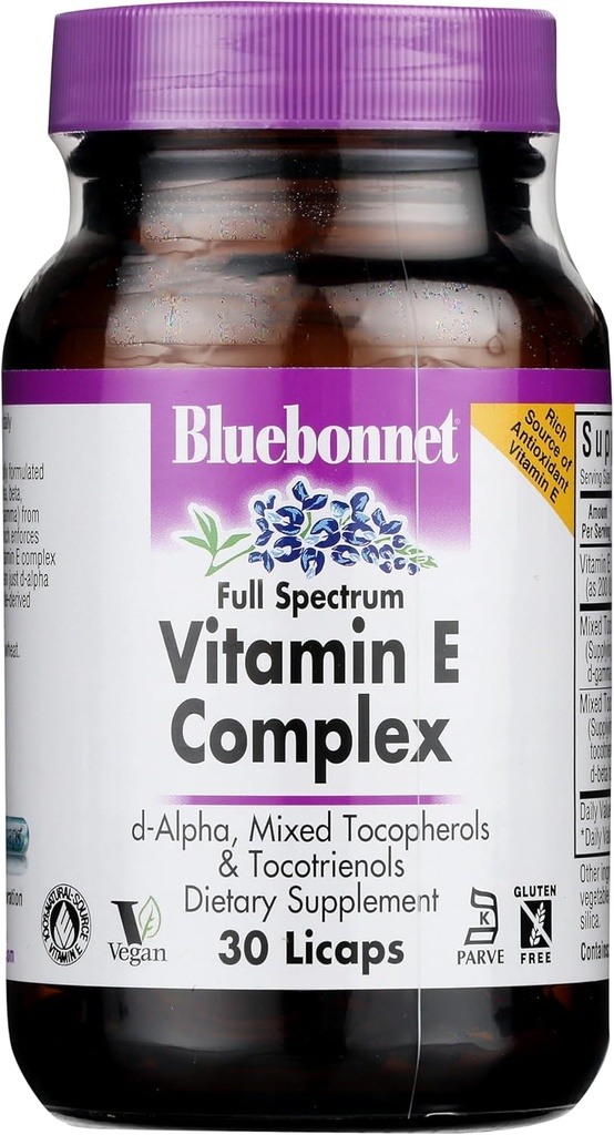 BlueBonnet Full Spectrum Natural Vitamin E Complex Liquid Capsules, 30 Conde (743715006003)