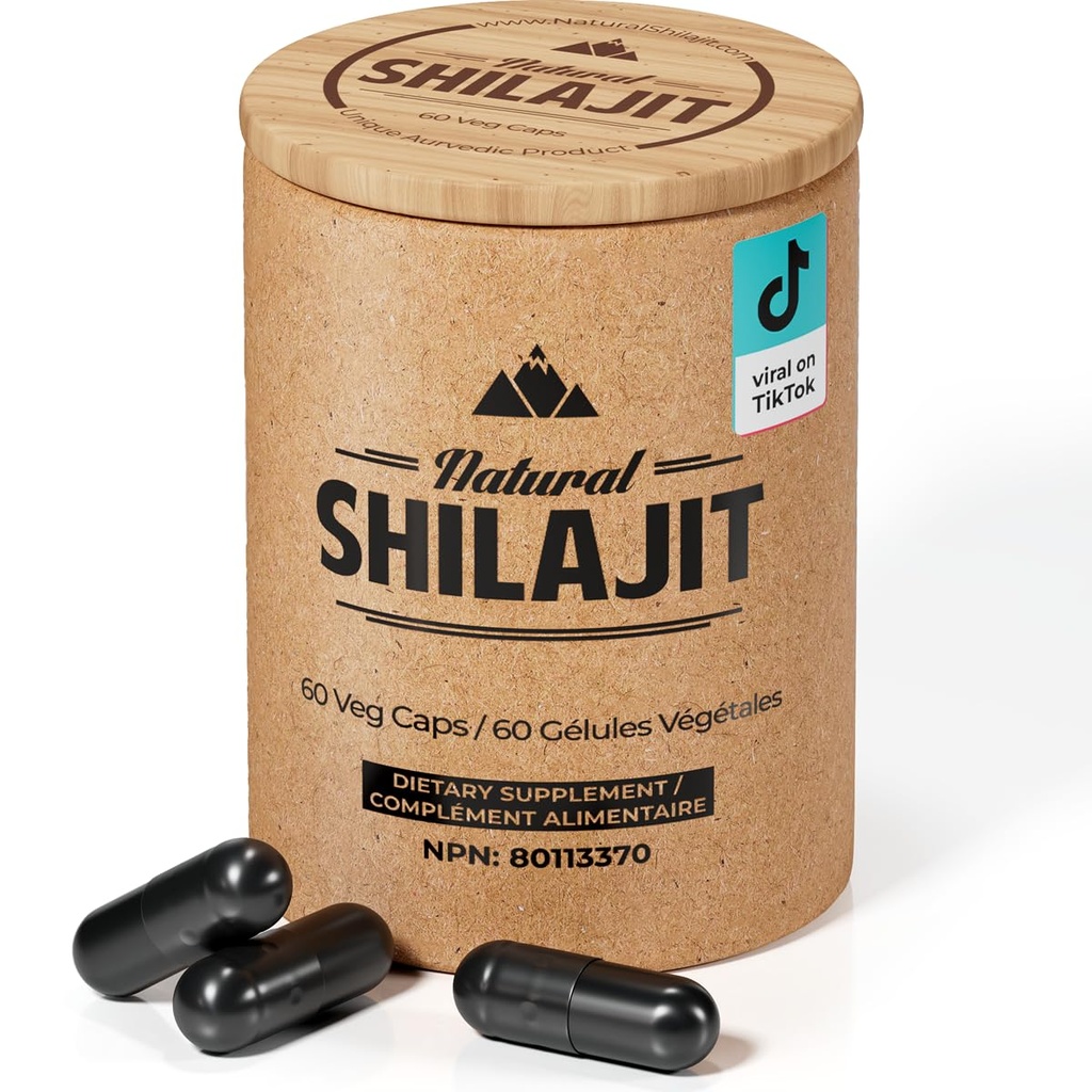 NATURAL SHILAJIT Capsules (2 Months Supply) - 60 Count - Shilajit for Men & Women with Fulvic Acid & Trace Minerals, Plant Based Nutrients for Energy, Immune Support & Vitality