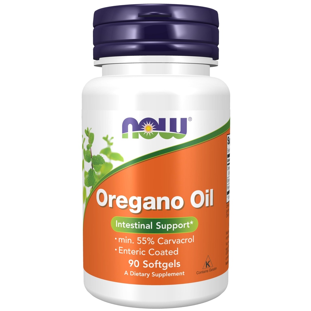 AHORA Suplementos de alimentos, aceite de orégano con aceite de jengibre y de hinojo, coado en ático, 90 Softgels
