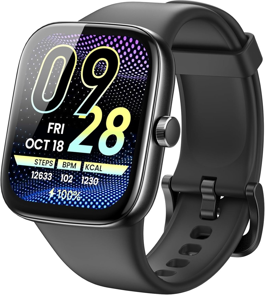 TOZO AMOLED S7 Smart Watch Bluetooth Call 1.85 Inch Ultra HD Screen, Dinámica Dials Mensajes Empujar 100+ Modos Deportivos, Detectar Human Health Sleep Monitor with High Battery Life, Touch Function