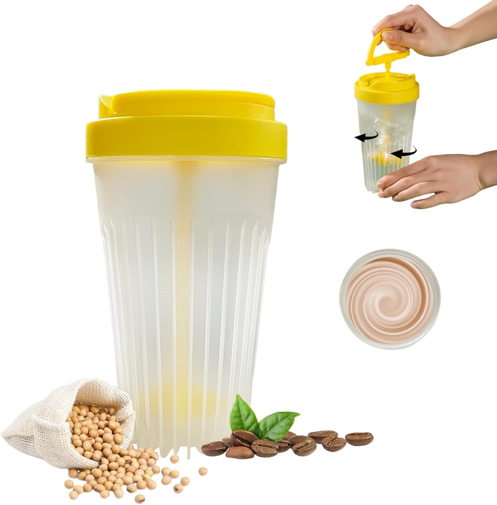 Botella de estiramiento MIUPOO, Copa de Stirable para la mezcla de café, sacudidas de proteínas, smoothies, pre ejercicios Suplementos y bebidas