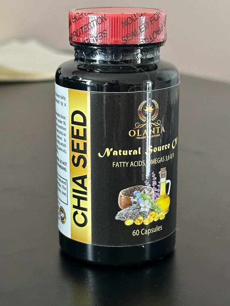 Omega 3 Ácidos grasos para Mujeres - CHIA Semillas - Suplementos energéticos para la menopausia, enzimas digestivas para Mujeres, Chia Semillas con Omega-3-1 Botella 60 Softgels