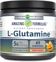 Amazing Formulas L-Glutamine Powder | Amino Acid Supplement | Non-GMO | Gluten Free | Made in USA (Fruit Punch | 1 Lb)